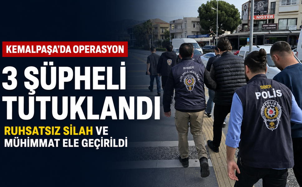 Kemalpaşa’da ruhsatsız silah operasyonu: 3 tutuklama