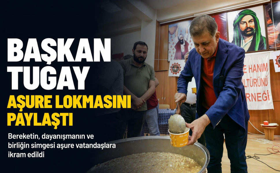 Başkan Tugay aşure lokmasını paylaştı