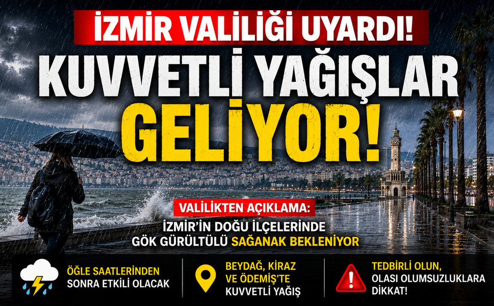 Valilik uyardı: İzmir’in doğusunda sağanak yağış bekleniyor