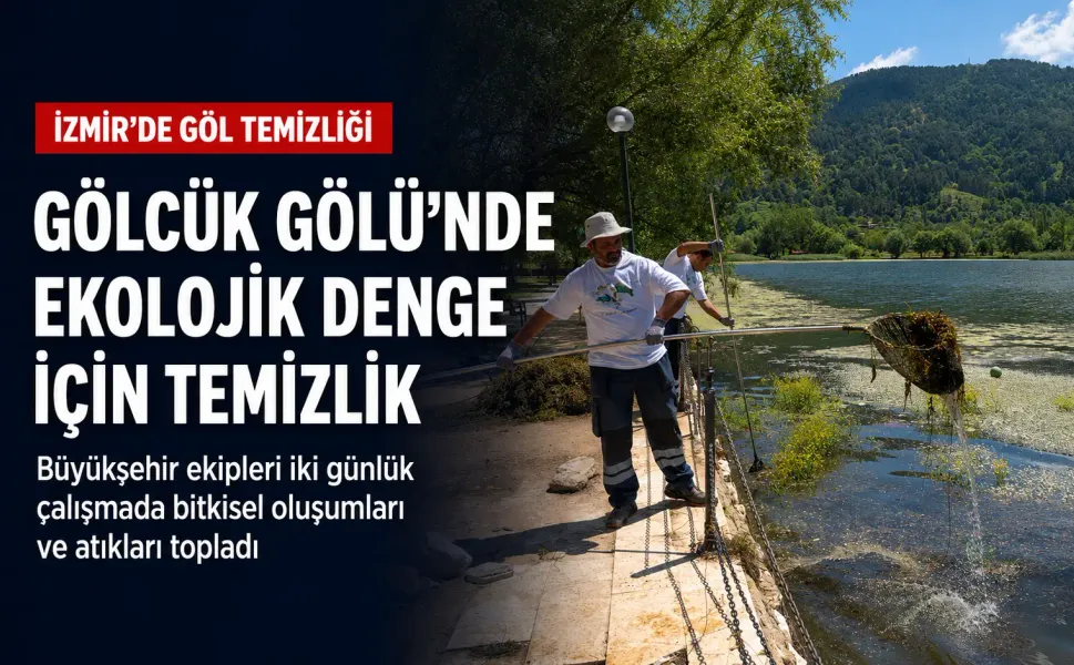 İzmir Büyükşehir Gölcük Gölü’ndeki deniz marullarını temizledi