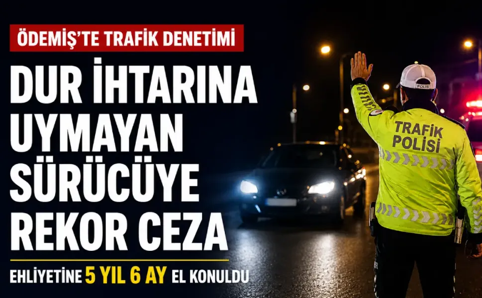 İzmir’de “dur” ihtarına uymayan sürücüye rekor ceza