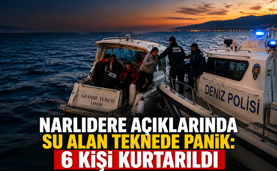 Narlıdere açıklarında su alan teknede panik: 6 kişi kurtarıldı