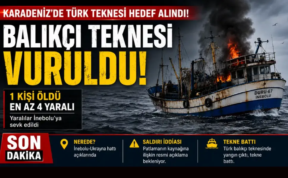 Karadeniz’de balıkçı teknesi vuruldu: 1 ölü, 4 yaralı