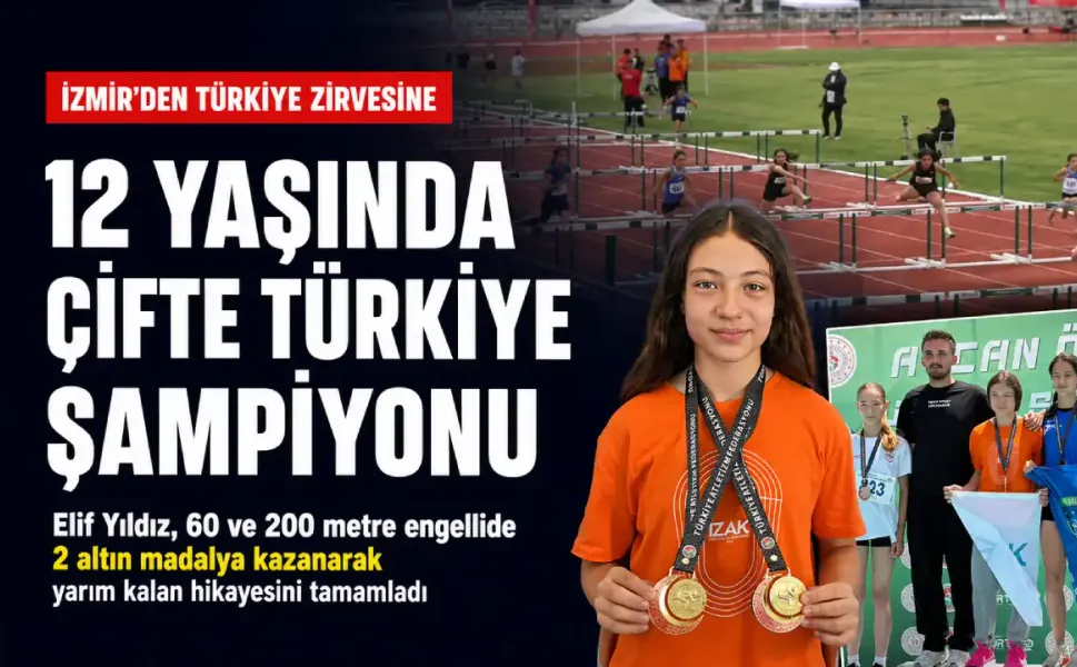 İzmirli Elif Yıldız, iki saliseyle kaçırdığı zirveye iki altın madalyayla ulaştı