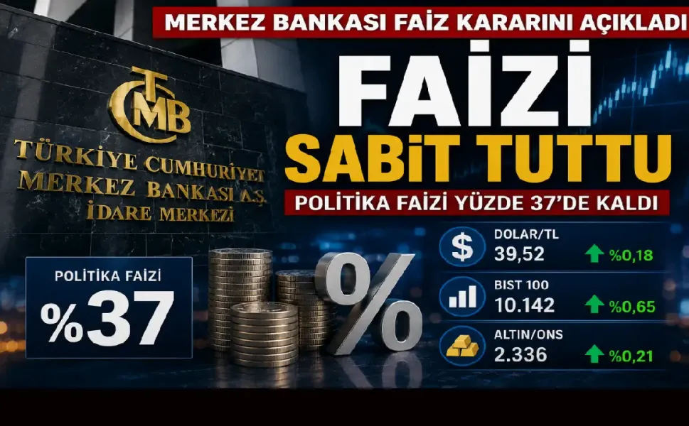 Merkez Bankası faizi yüzde 37’de bıraktı: Gözler dolar, borsa ve altında