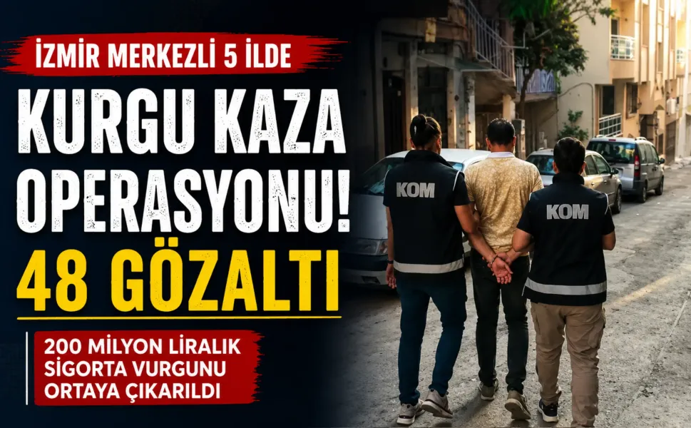 İzmir dahil 5 ilde operasyon: 200 milyon liralık sigorta vurgununa 48 gözaltı