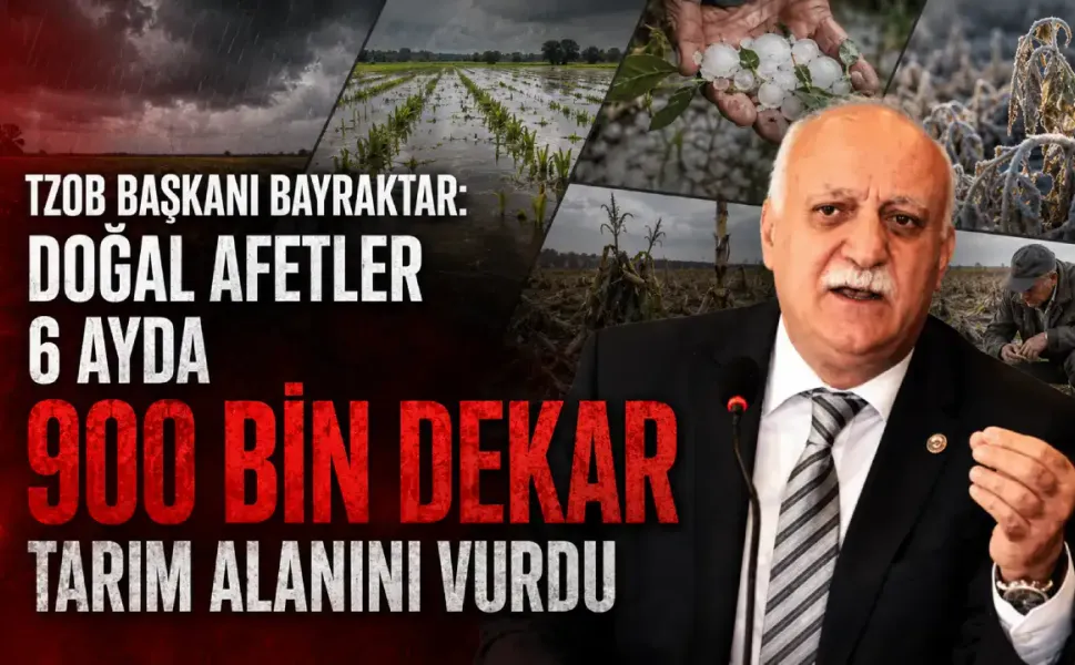 TZOB Başkanı Bayraktar: Doğal afetler 6 ayda 900 bin dekar tarım alanını vurdu