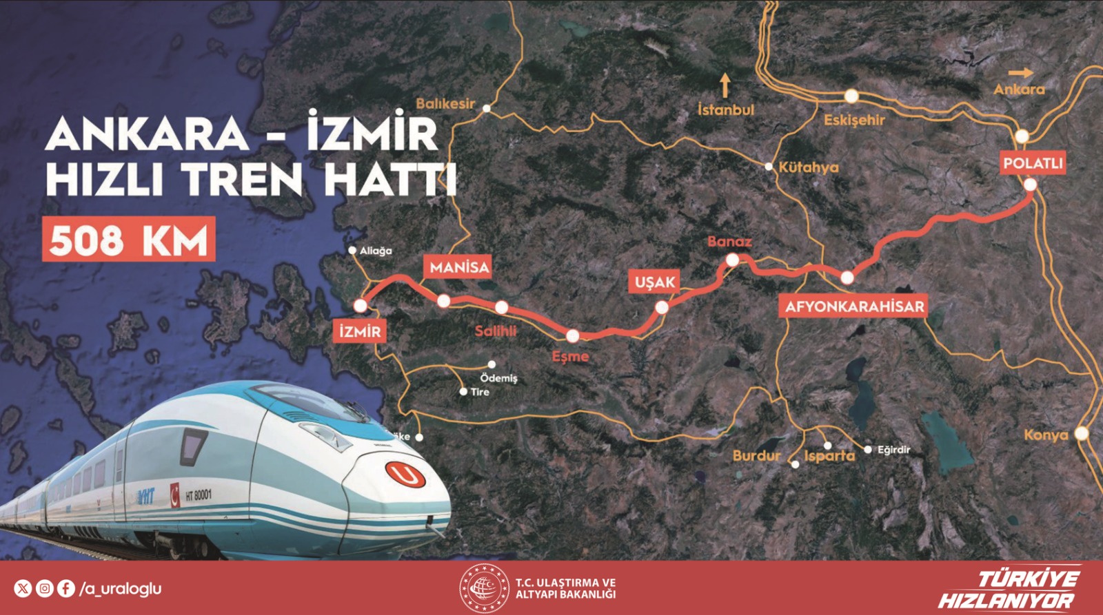 Ankara İzmir arası 3 saat 30 dakikaya düşecek