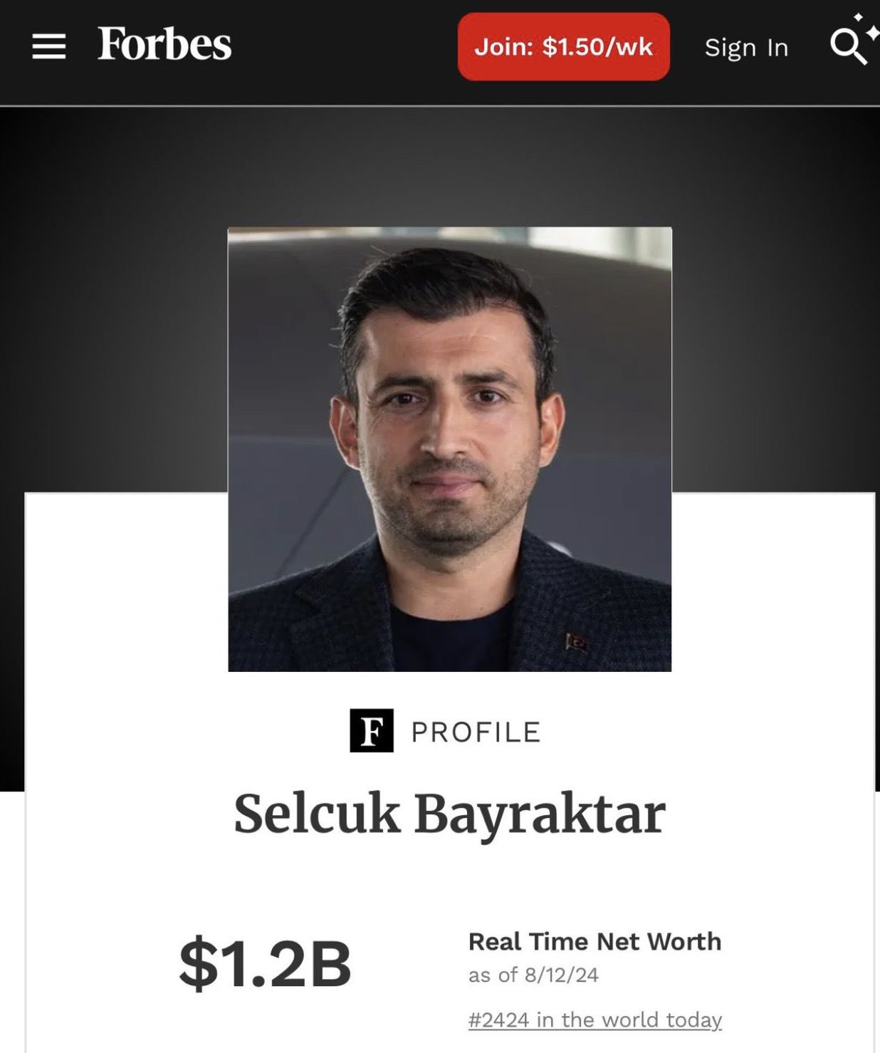 Selçuk Bayraktar'ın Serveti