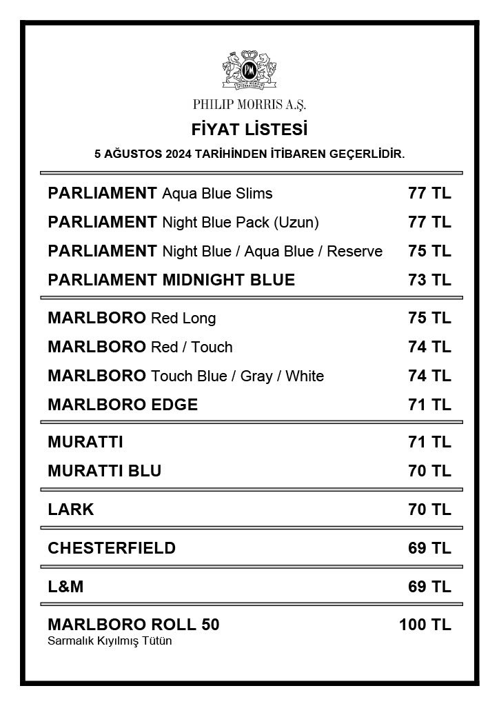 Sigara Fiyatları