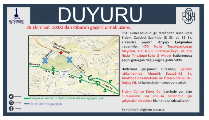 Eshottan Uyari 12 Numarali Eshot Hattinin Guzergahi Bugun Saat 1000Dan Itibaren Degistirildi-2