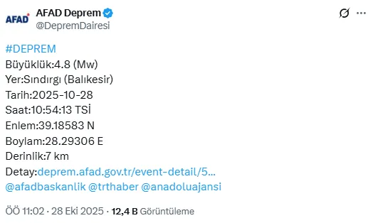 Izmirde Korkutan Deprem