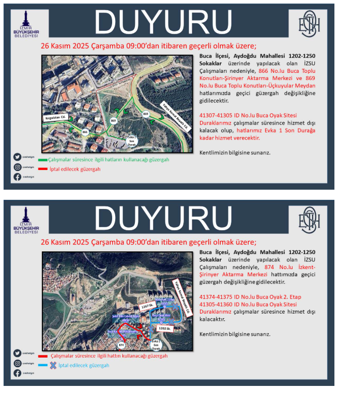 Dikkat Izmir Bazi Eshot Hatlari 0900Dan Itibaren Yeni Rota Uzerinden Isleyecek 1