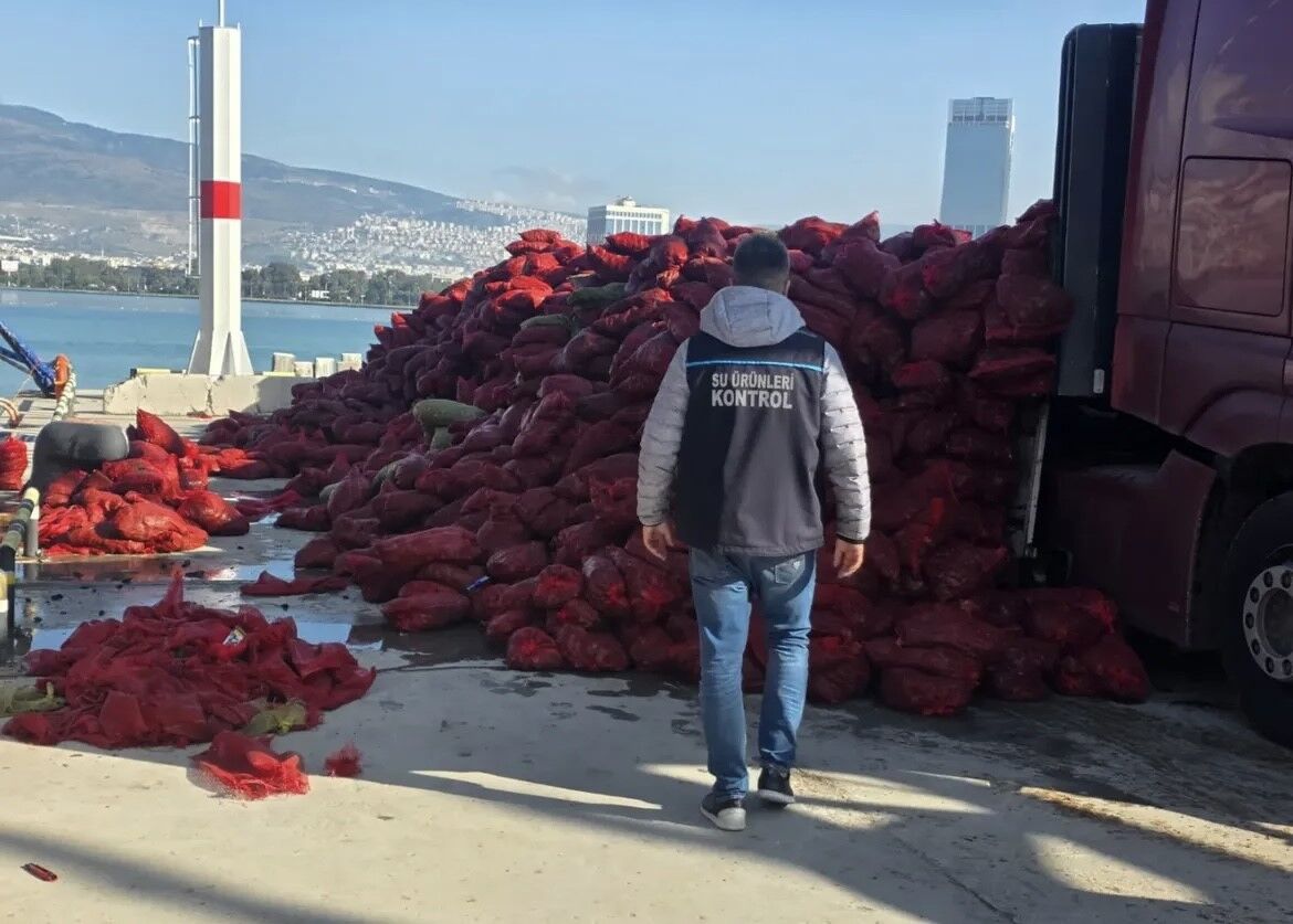 Kaçak Midye Ticaretine Büyük Darbe İzmir’de 27 Ton Kaçak Midye Ele Geçirildig (1)