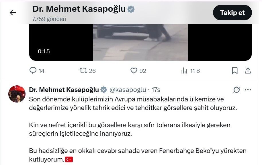 Kasapoğlu’ndan Partizan Tribünündeki Irkçı Pankarta Sert Tepki (1)