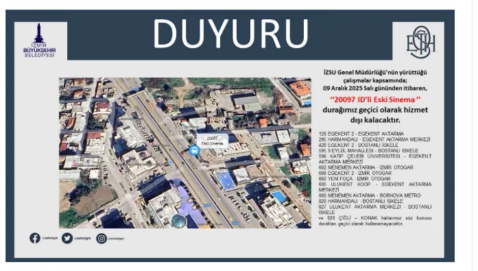 Izmirdeki Bu Durak Gecici Bir Sure Kapatildi Bu Karar 13 Eshot Hattini Etkiliyor