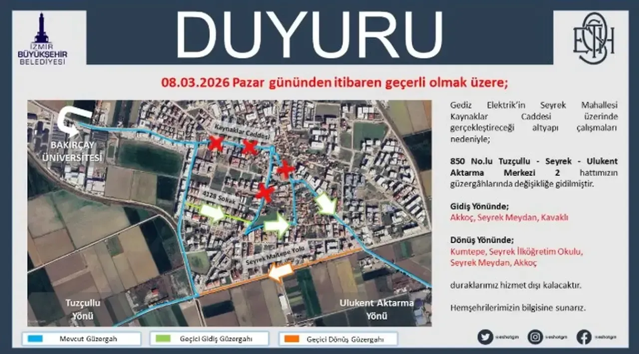 Izmir De 4 Eshot Hattinin Guzergahi Degisti 4
