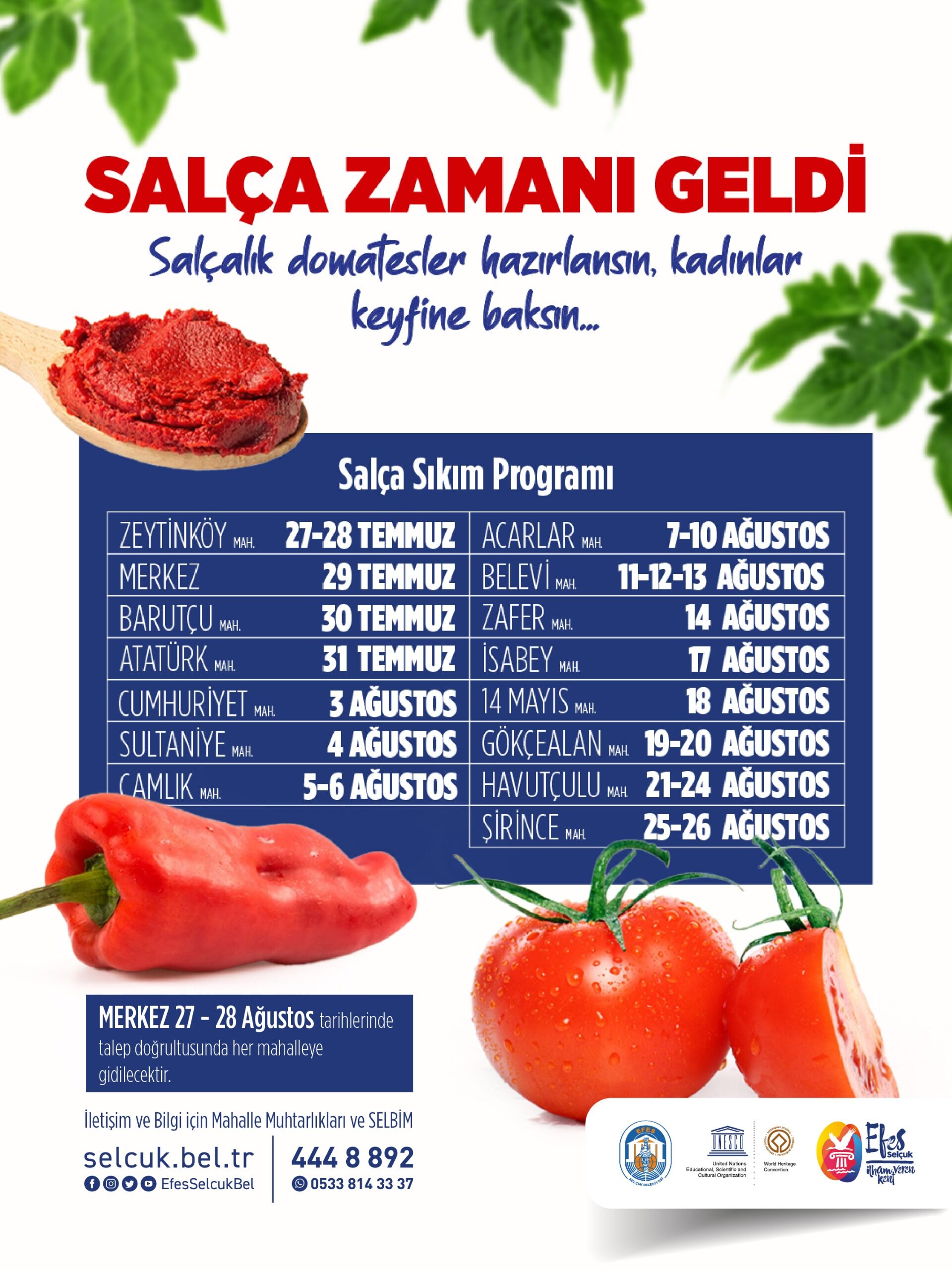 Salça Sıkım Takvimi